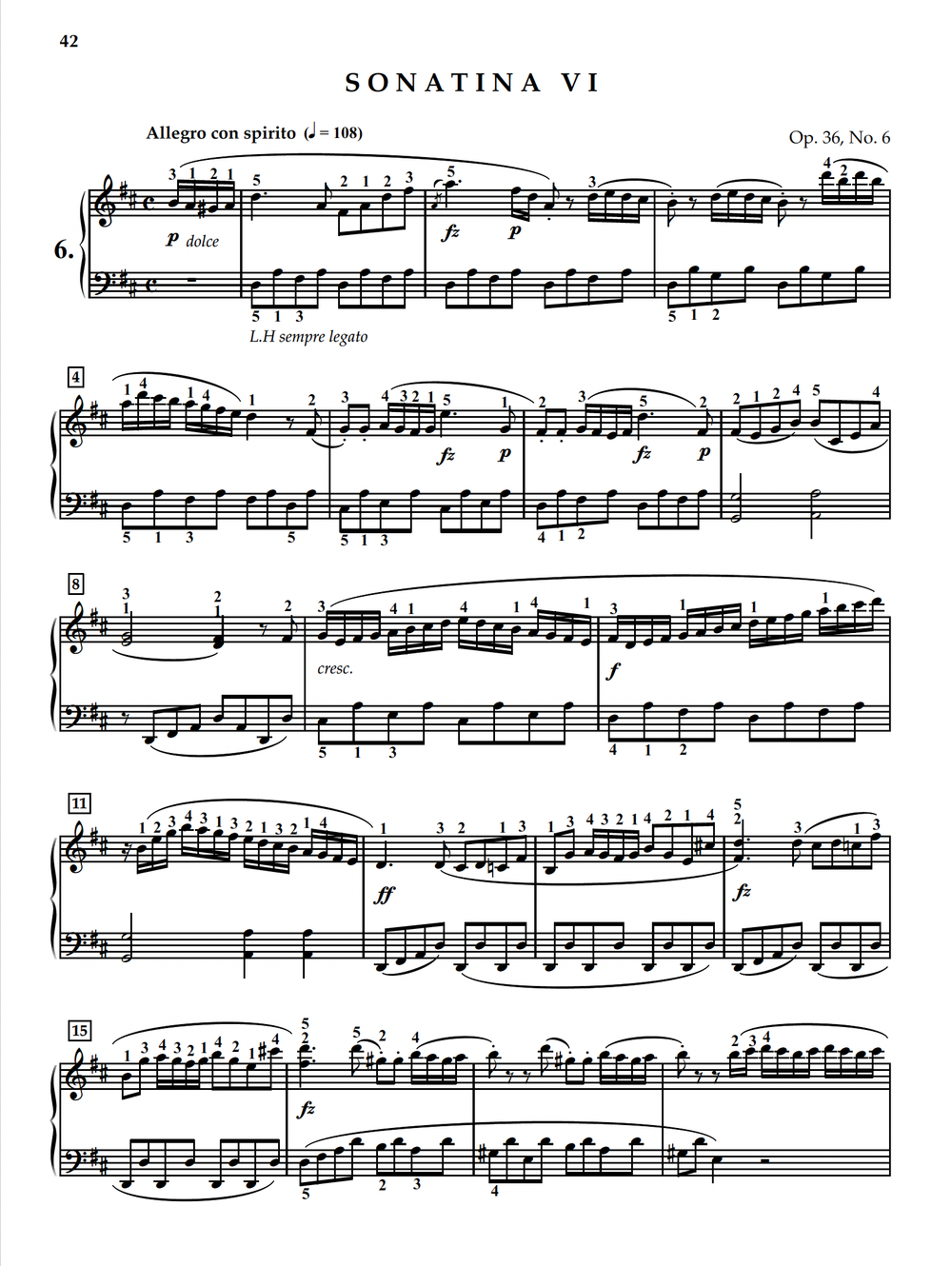 CLEMENTI: Six Sonatinas, Op. 36 (2nd Ed.) (edited with new and